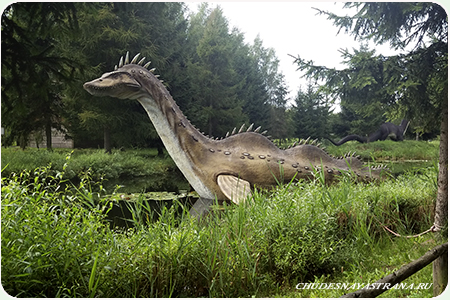 Тропа динозавров в парке Nowaholandia 