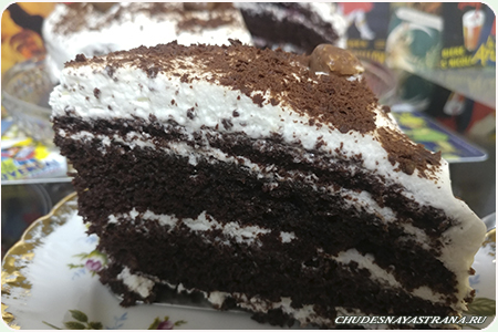 Вкусный праздничный десерт, торт Черный лес