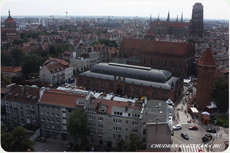 Гданьск - вид с крыши церкви Святой Екатерины