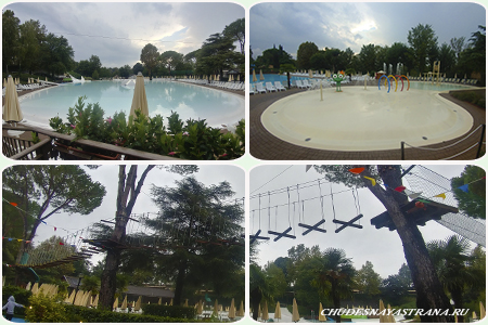 Семейный парк Altomincio бассейн и веревочный парк