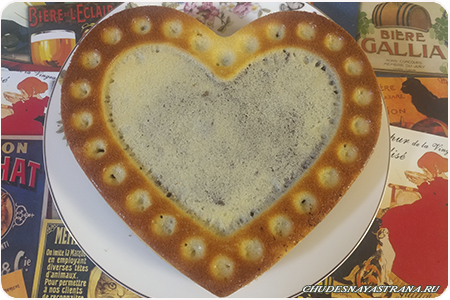 Мраморный пирог в виде сердечка